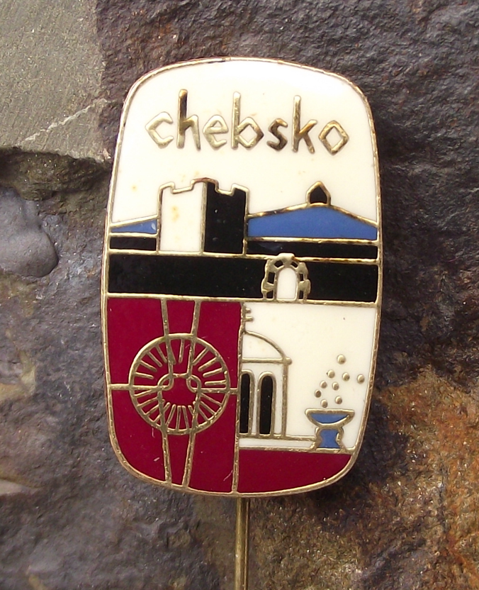 Vintage Cheb Eger Region Chebsko Egerland Tourist Souvenir Pin Badge