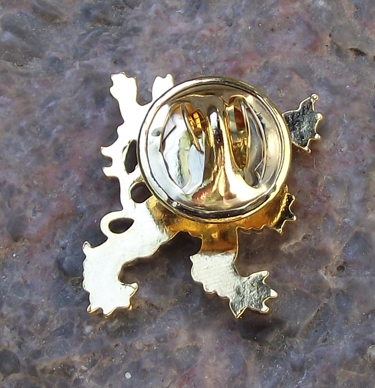 Large Czechoslovakia Rampant Lion National Coat of Arms Gold Colour Pin Badge