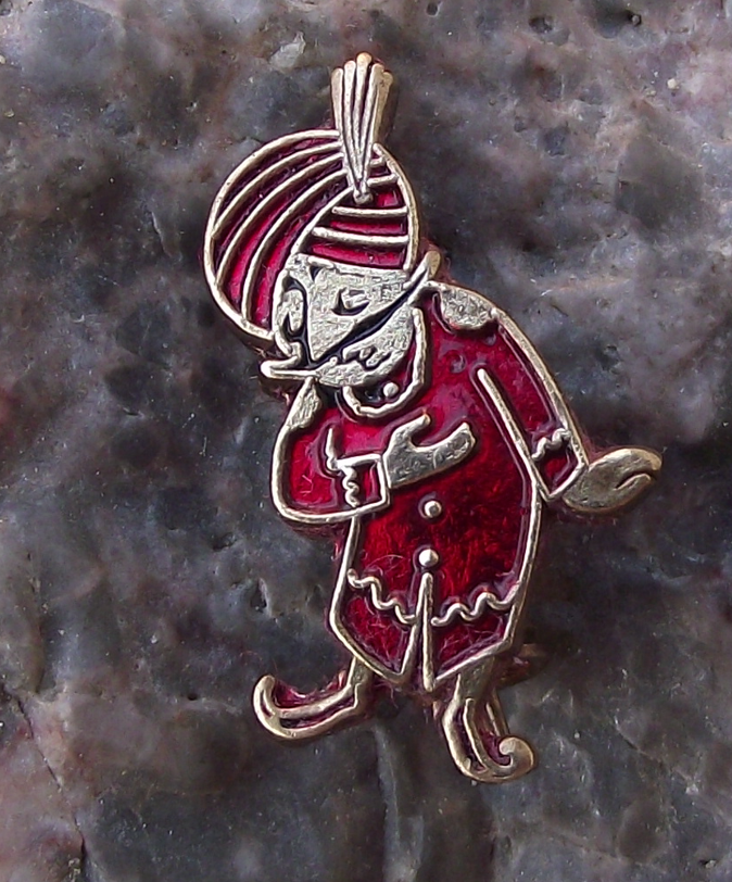 Vintage Air India Turbaned Maharajah Man Indian Airlines Pin Badge
