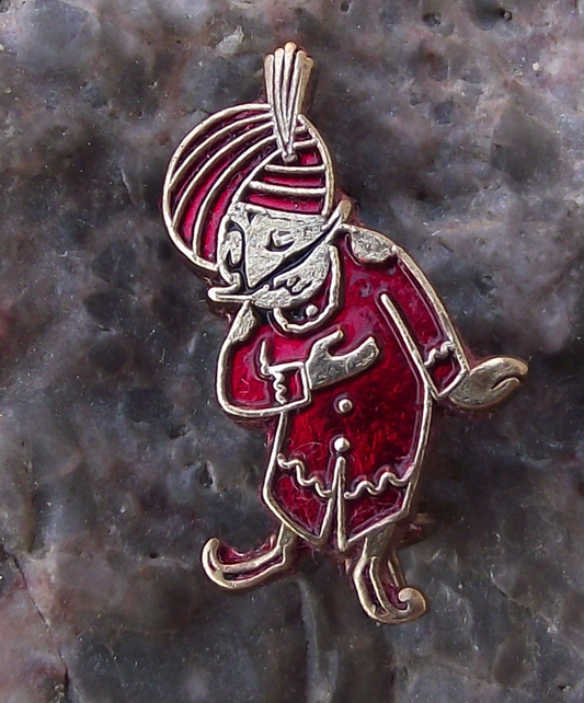 Vintage Air India Turbaned Maharajah Man Indian Airlines Pin Badge