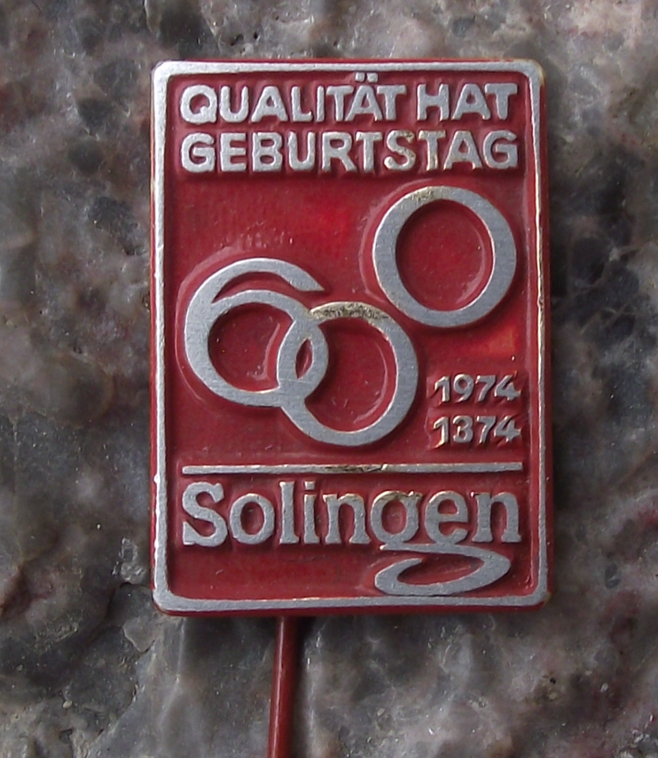 1974 Solingen Germany German City 600th Anniversary Gerburtstag Pin Badge