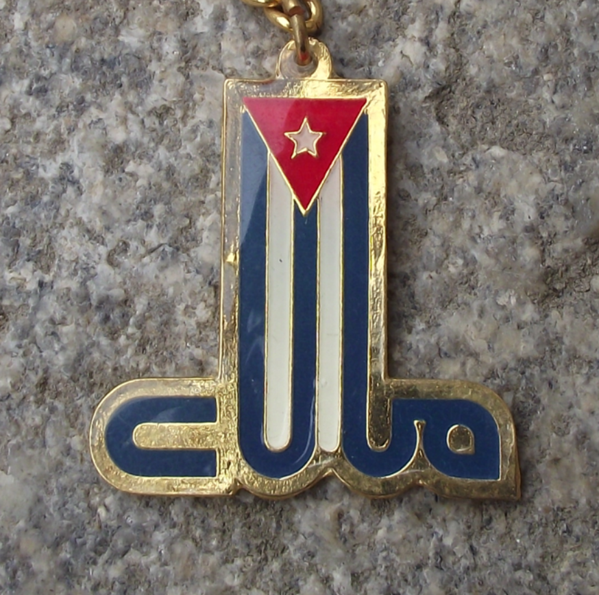 Vintage Club Cuba Cuban Flag Keyring Key Chain