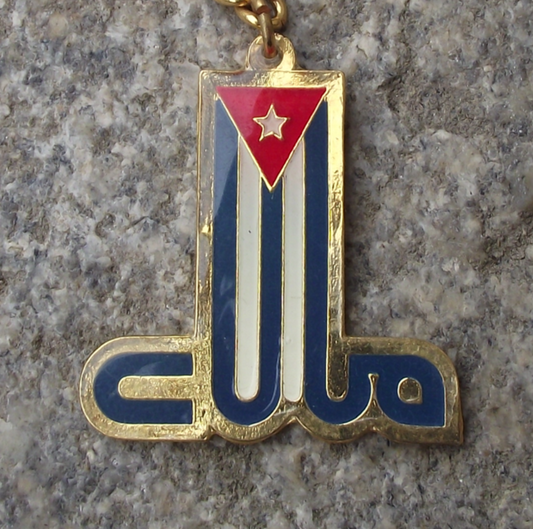 Vintage Club Cuba Cuban Flag Keyring Key Chain