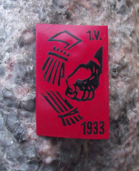 1933 Czechoslovakia May Day Celebration Anti Fascist Fasces Pin Badge