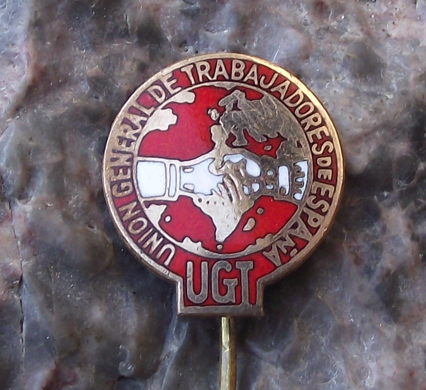 Vintage UGT Union General de Trabajadores Spanish Trade Union Pin Badge