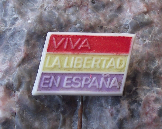 1930's Viva La Libertad en Espana Spanish Civil War Political Pin Badge