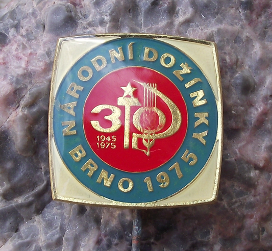 1975 Harvest Festival Czechoslovakia Communist Farming Celebration Pin Badge