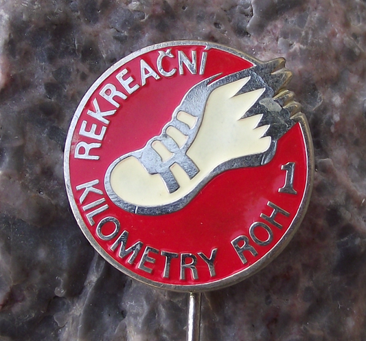 Vintage 100 km Kilometres Spring Walk Walking Event Sports Shoe Pin Badge
