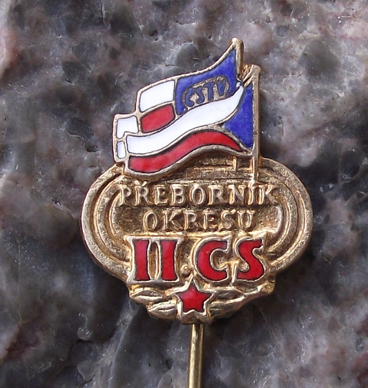 1962 Czechoslovakia Czech State Sports Regional Champion CSTV Gold Pin Badge