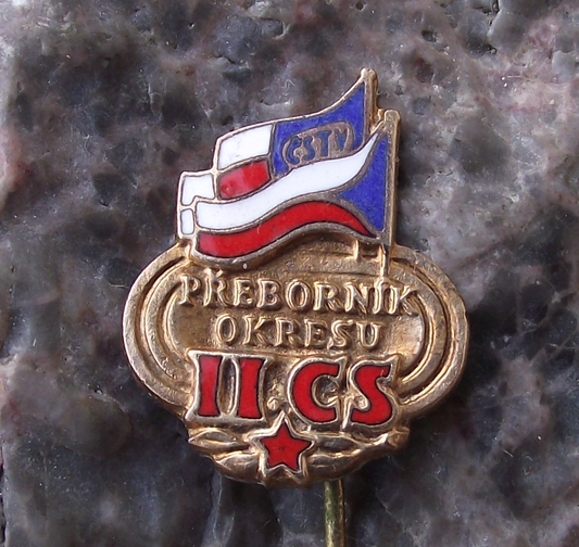 1962 Czechoslovakia Czech State Sports Regional Champion CSTV Gold Pin Badge
