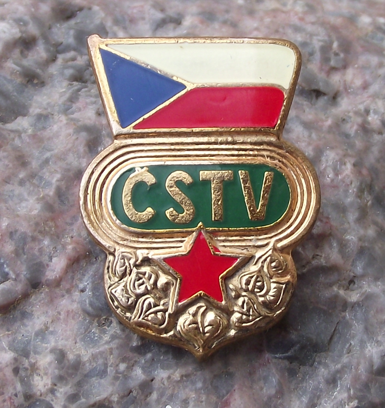 Vintage CSTV Czechoslovakia State Sports Association Members Pin Badge