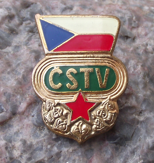 Vintage CSTV Czechoslovakia State Sports Association Members Pin Badge