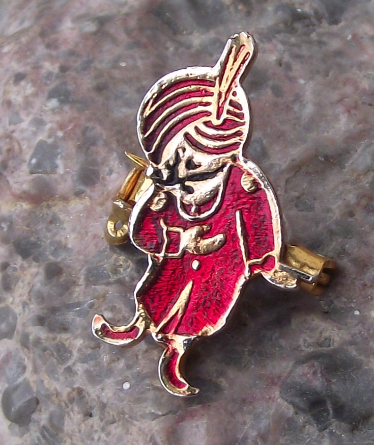 Vintage Air India Turbaned Maharajah Man Indian Airlines Pin Badge