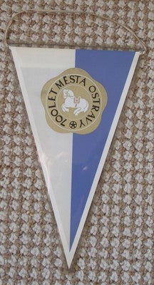 1967 City of Ostrava Czechoslovakia 700 Year Anniversary Souvenier Pennant Flag - Badgecrazy