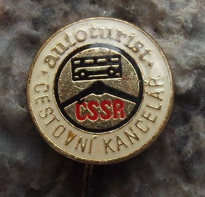 Autoturist Car Motor Tourism Travel Agent Czechoslovakia Advertising Pin Badge - Badgecrazy
