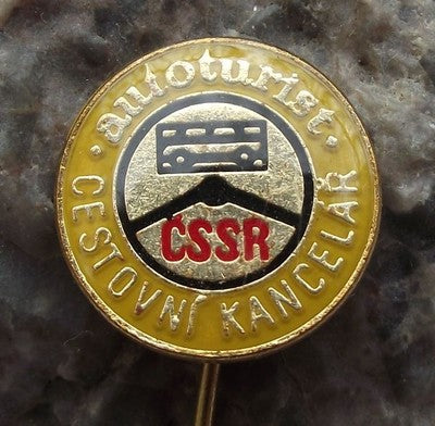 Autoturist Car Motor Tourism Travel Agent Czechoslovakia Advertising Pin Badge - Badgecrazy