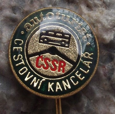 Autoturist Car Motor Tourism Travel Agent Czechoslovakia Advertising Pin Badge - Badgecrazy