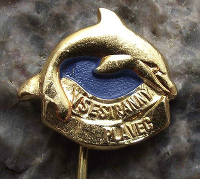 Golden Leaping Dolphin Childrens Swimming Award All Strokes Swimmer Pin Badge - Badgecrazy