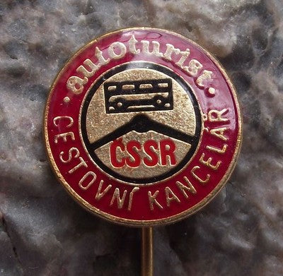 Autoturist Car Motor Tourism Travel Agent Czechoslovakia Advertising Pin Badge - Badgecrazy