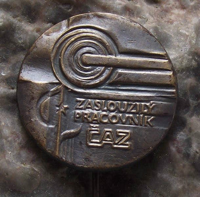 CAZ Czech State Motor Car Industry Presentation to Good Worker Award Pin Badge - Badgecrazy
