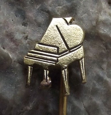 Beautiful Vintage Golden Baby Grand Piano Shaped Motif Tie Pin Badge Brooch - Badgecrazy