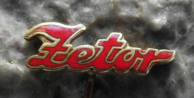 Antique Zetor Tractor Farming Farm Agricultural Machine Script Text Pin Badge - Badgecrazy