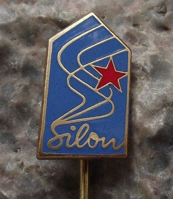 Antique Silon Nylon Tackle Line Company Czechoslovakia Fishing Pin Badge - Badgecrazy