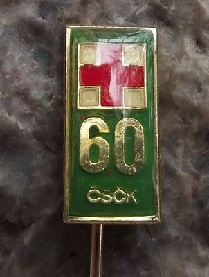 1979 Czechoslovakia Red Cross Association Society 60th Anniversary Pin Badge - Badgecrazy