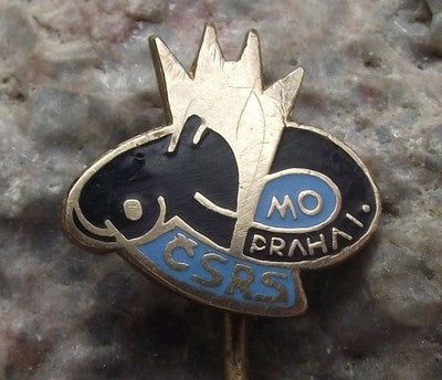 Vintage Prague 1 Fishing Angling Association Catfish Eel Fish Members Pin Badge - Badgecrazy