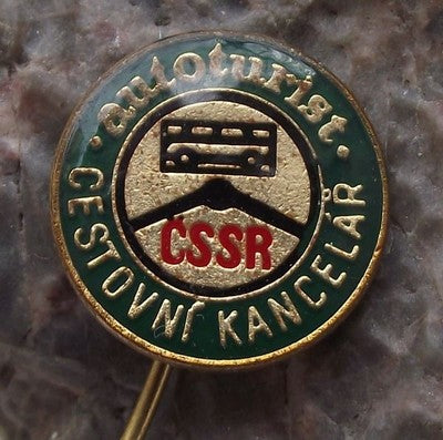 Autoturist Car Motor Tourism Travel Agent Czechoslovakia Advertising Pin Badge - Badgecrazy