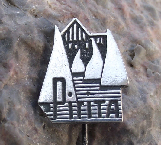Vintage Tallinn Estonia Pirita District Tourist Souvenir Pin Badge