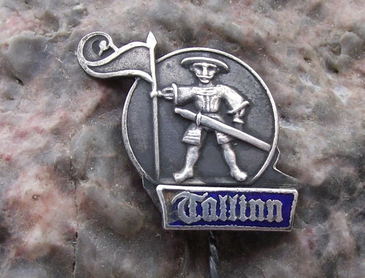 Vintage Tallinn Estonia Vana Toomas Old Thomas Guard Tourist Souvenir Pin Badge