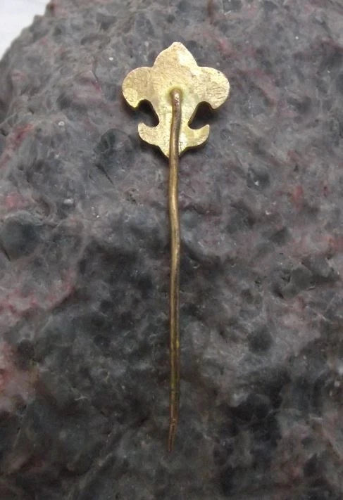Vintage Czech Boy Junak Scouts Association Fleur de Lis Symbol Wolf Head Pin Badge