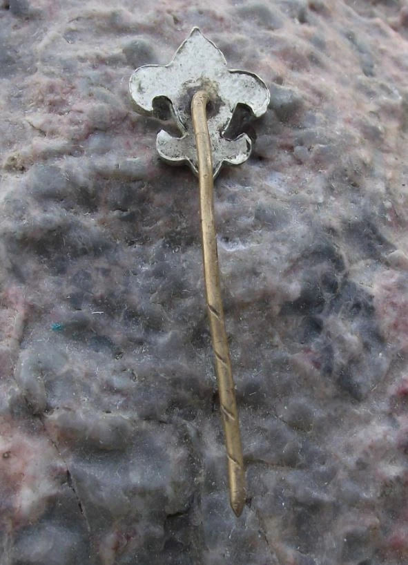 Vintage Czech Boy Junak Scouts Association Fleur de Lis Symbol Wolf Head Pin Badge