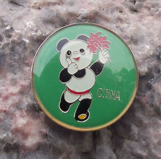 1990 Chinese China Panda Thumbs Up Asian Games Beijing  Pin Badge