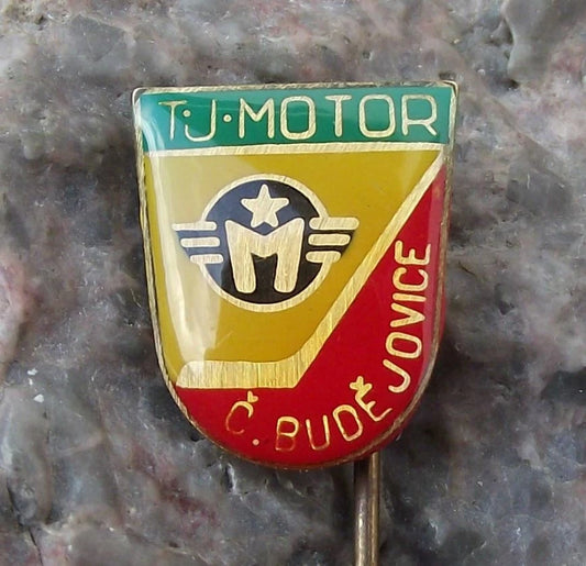 Vintage TJ Motor Ceske Budejovice Ice Hockey Czech Team Shield Pin Badge