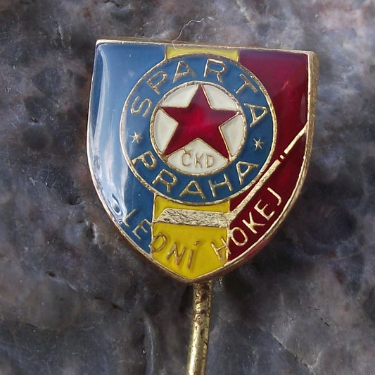 Antique Sparta Prague Ice Hockey Praha Czech Team Shield Pin Badge