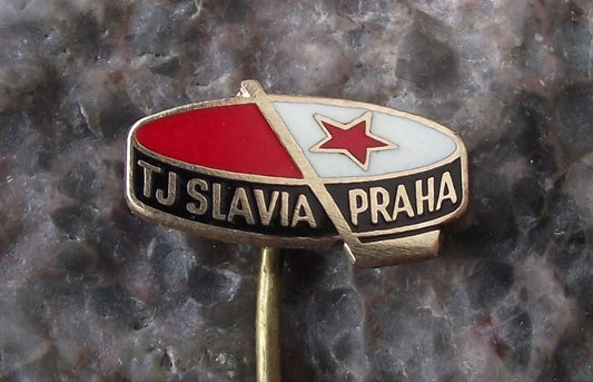 Vintage Slavia Prague Ice Hockey Team Supporters Stick Puck Pin Badge