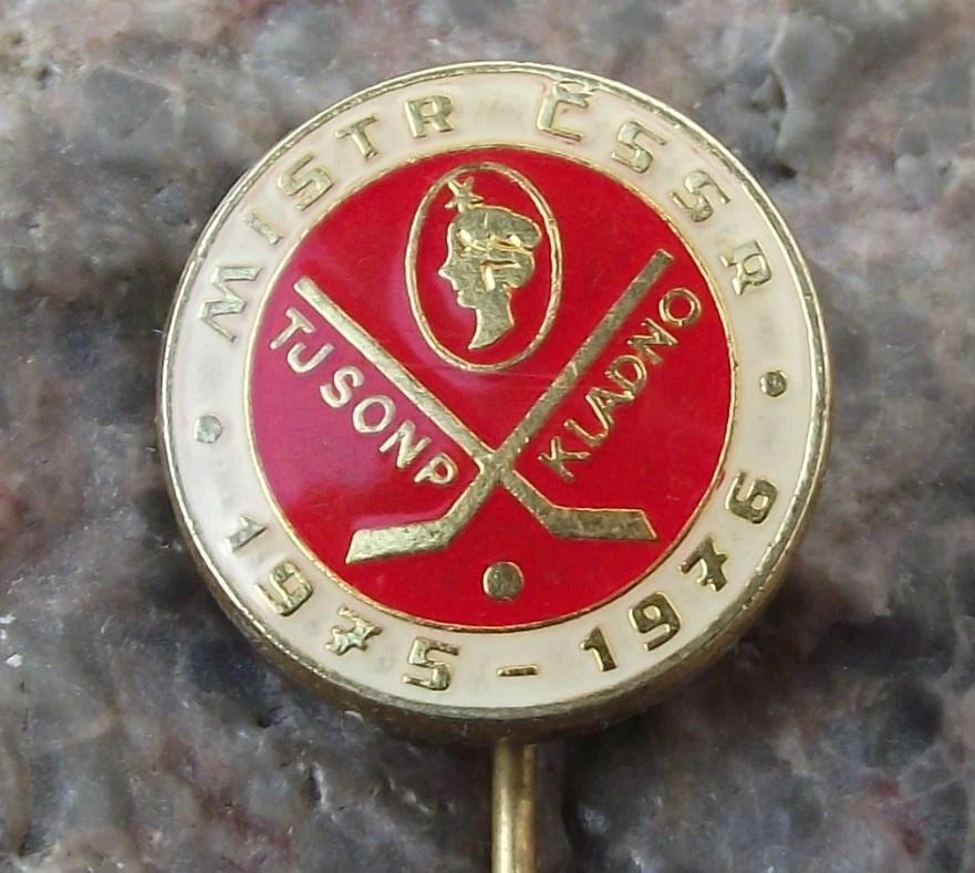 1976 Poldi TJ SONP Kladno Czech Ice Hockey Team League Champions Pin Badge