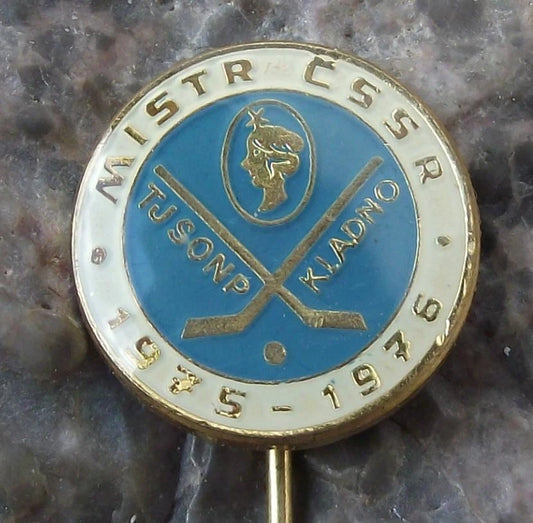 1976 Poldi TJ SONP Kladno Czech Ice Hockey Team League Champions Pin Badge