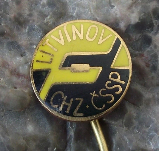 Vintage Litvinov CHZ CSSR Ice Hockey Team Czechoslovakia Pin Badge
