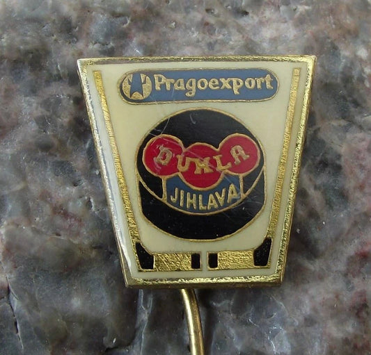 Vintage Dukla Jihlava Pragoexport Ice Hockey Team Czechoslovakia Pin Badge