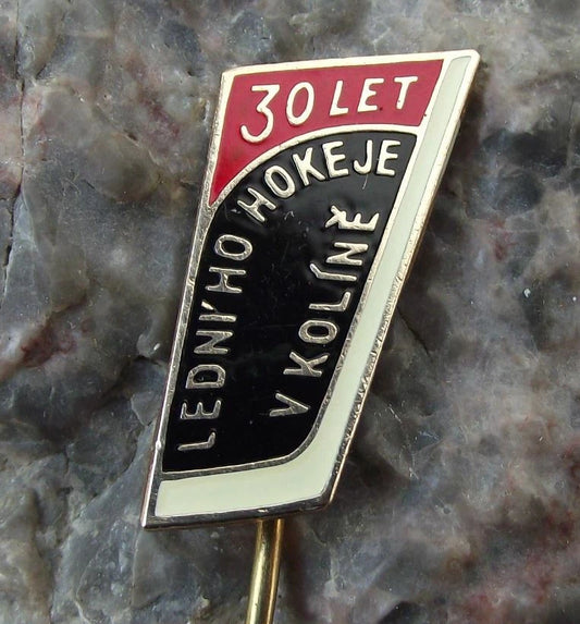 Vintage Spartak Tatra Kolin Czech Ice Hockey Club 30th Anniversary Pin Badge