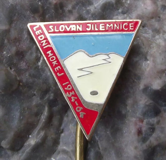 1964 Slovan Jilemnice Czech Ice Hockey Club Team 30th Anniversary Pin Badge
