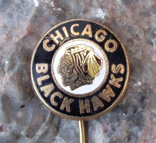 Vintage Chicago Blackhawks USA Ice Hockey Club Supporters Pin Badge