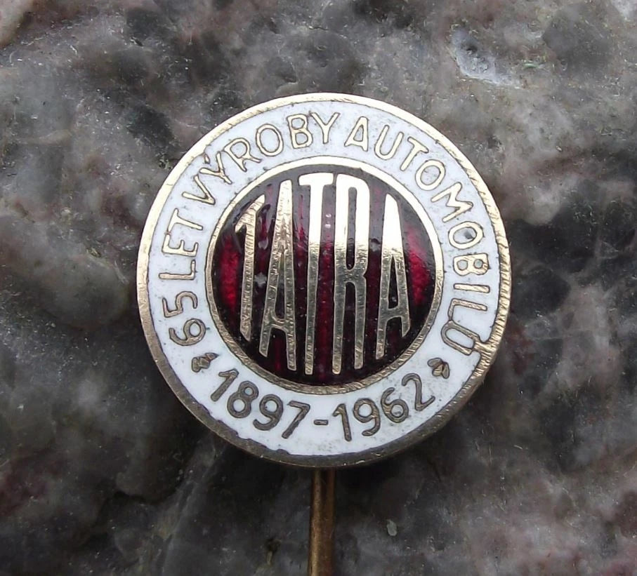 1962 Tatra 65th Anniversary Motor Vehicle Car Company Automobile Pin Badge
