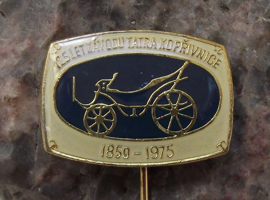 1975 Tatra Car Company 125th Anniversary Horse Drawn Carriage Coach Pin Badge