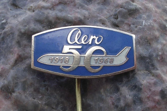 1968 Aero Czech Aircraft Company 50th Anniversary Airliner Pin Badge - Badgecrazy