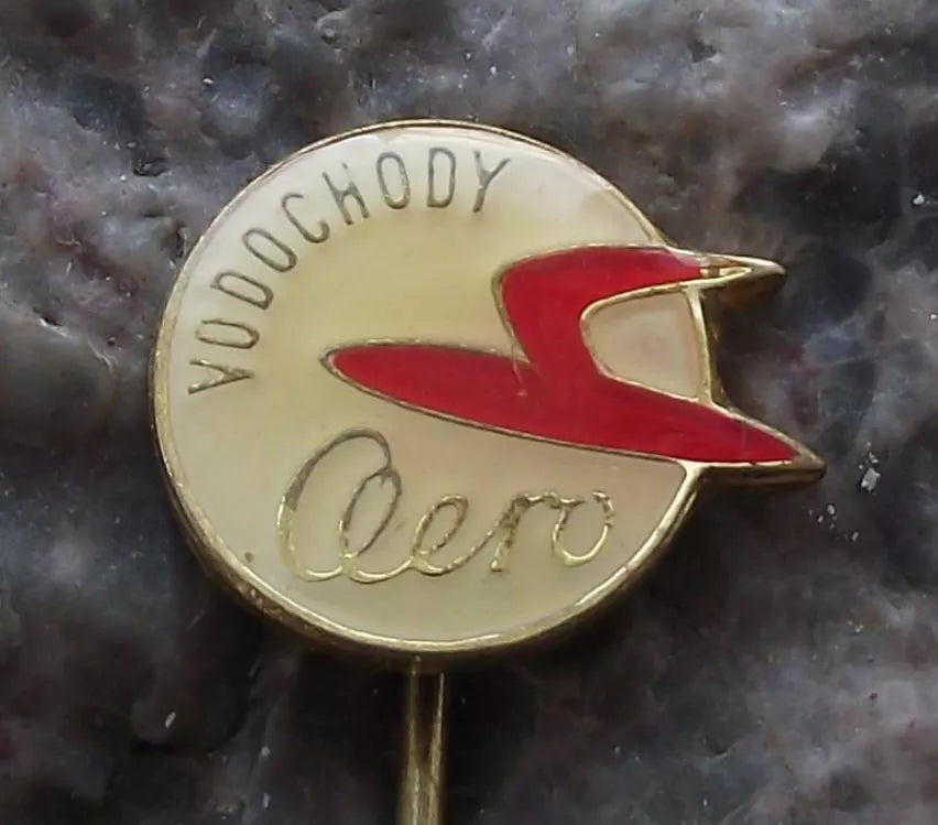 Vintage Aero Vodochody Aircraft Factories Czech Aviation Company Logo Pin Badge - Badgecrazy