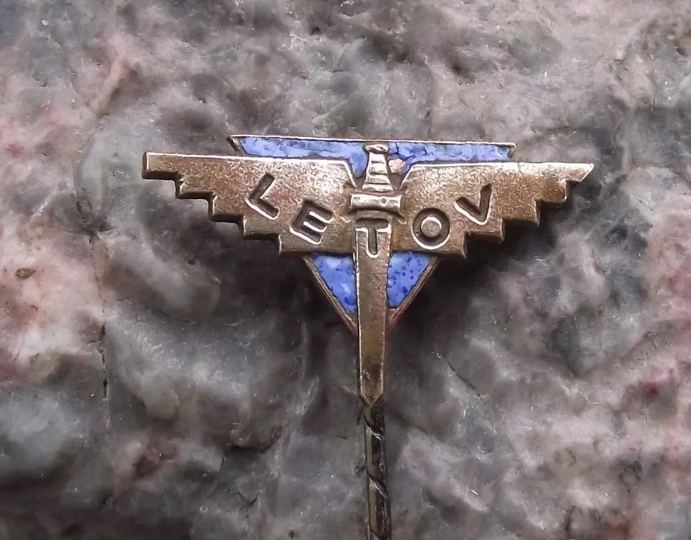 Vintage Letov Czech Aviation Aircraft Factory Winged Sword Logo Enamel Pin Badge - Badgecrazy